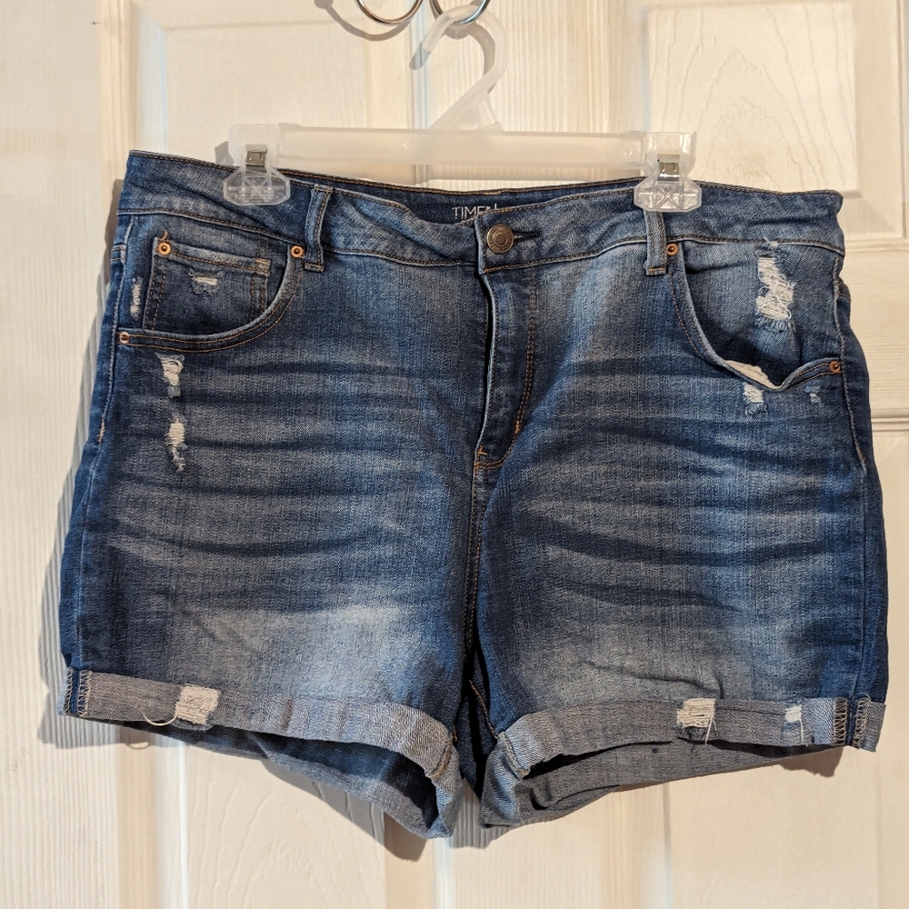 Mis Rise Denim Shorts